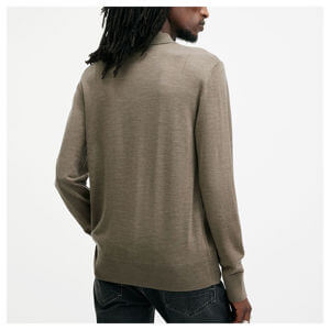 AllSaints Mode Merino Long Sleeve Polo Shirt